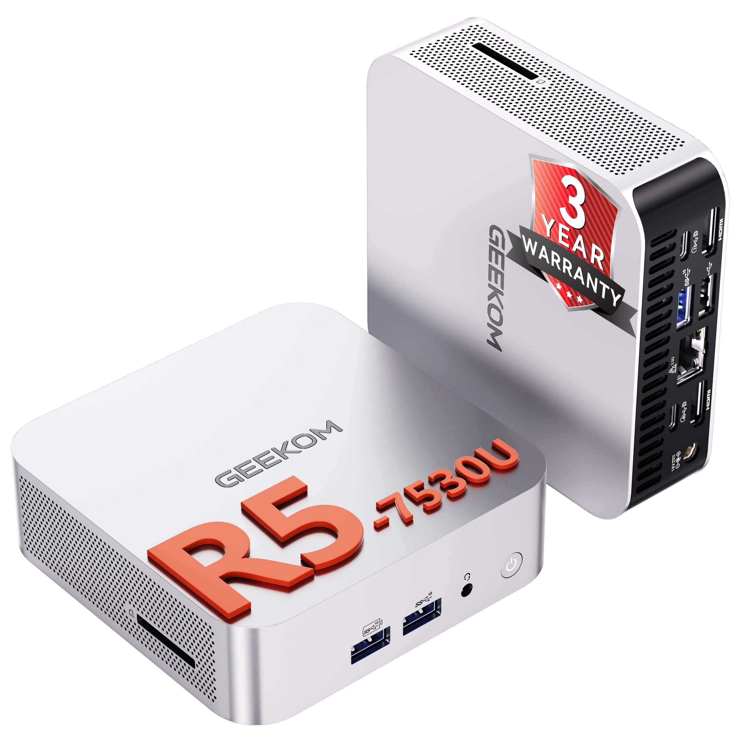 【Latest】GEEKOM A5 Pro 2026 Edition Mini PC AMD Ryzen™ 5 7530U (Beats 7430U)